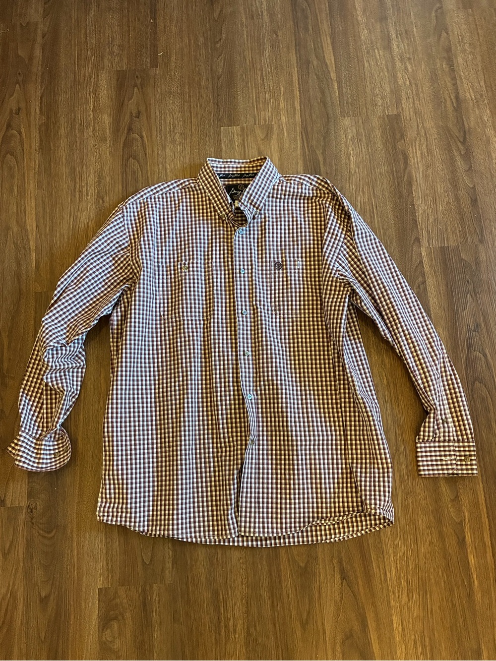 Wrangler George Strait Collection Men's Plaid Button-Down Shirt Pockets XXL